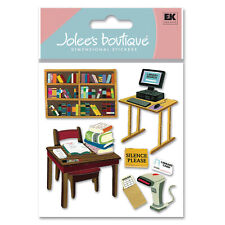 Scrapbooking Crafts Jolees Stickers Library Computer Books Shelves Desk Silence