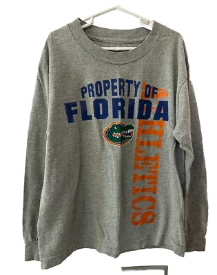 Boys Property Of Florida Gators Long Sleeve Gray Shirt Size Sm 8 Good Condition - Image 1 of 4