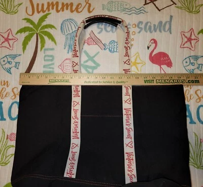Bolso de Mano Victoria's Secret de Lona Negro Lona Nuevo con Etiquetas Foto 1 de 4