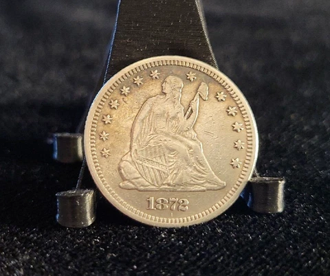 1872 Seated Liberty Quarter XF (Details - Cleaned) | Gorgeous Old US Type Coin Cover