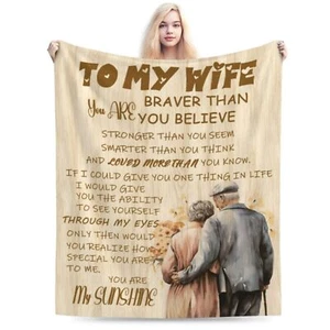 Gift for Wife from Husband to My Wife Blanket Wedding Anniversary Romantic Gi... - Picture 1 of 5
