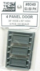 HO Scale Tichy Train Group 8049 4-Panel Doors pkg (6) - Picture 1 of 2