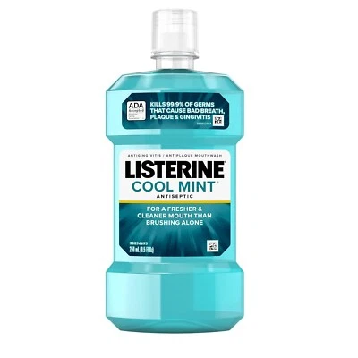 Listerine Cool Mint Antiseptic Mouthwash for Bad Breath, Plaque and Gingivitis,  - Image 1 of 4
