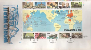 1991 FDC - Scott# 2559 WWII Pane of 10 Farnam - Picture 1 of 1