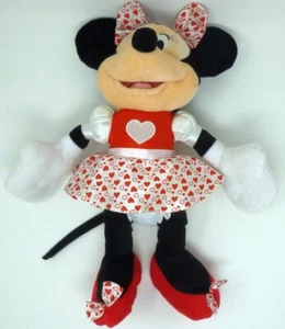 Disney Store Valentine Minnie Mouse Plush in Red and White 16" - Picture 1 of 4