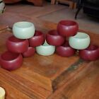 11+Vintage+Maroon+%26+Turquoise+Wooden+Napkin+Ring+Holders+