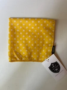 NWT CLIFTON WILSON Men’s Cotton Pocket Square Yellow Polka Dot Made In USA $60 - Picture 1 of 2