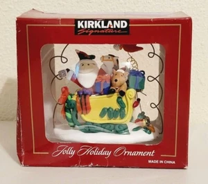 Kirkland Jolly Holiday Santa in Sleigh Ornament with Box - Picture 1 of 5