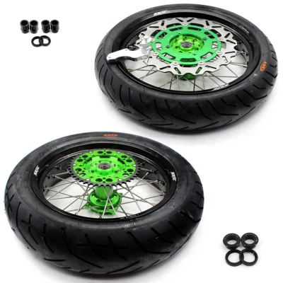 Neumáticos KKE 17" Supermoto ruedas aptos para Kawasaki KX125 KX250 KX250F 2006-2018 KX450F Foto 1 de 4