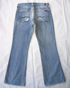 Jean 7 for all Mankind Low Flare Wm talla 28 envejecido 100 % algodón + cristales L29,5 - Imagen 1 de 9