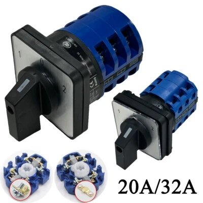LW26-20A 32AMP 3-Position Rotary Selector Universal Rotary Cam Switch Changeover