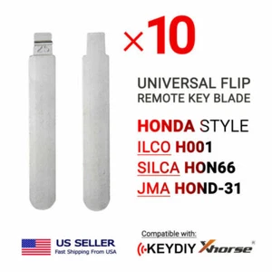10x New Uncut Universal Flip Remote Key Blade Honda Type HO01 HON66 HOND-31 - Picture 1 of 3