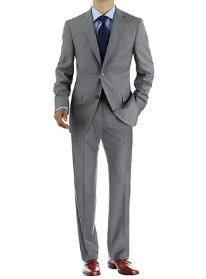 Blazer Salvatore Exte Para Hombres 2 Botones Dos Piezas Traje Ventilación Única Frente Plano Foto 1 de 4