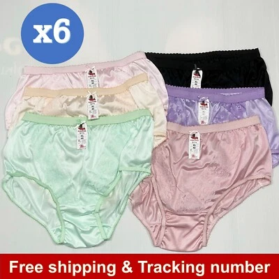 Nylon Panties Sexy Cute Bikini Lace Underwear Satin Panty Undie Lot 6 Pack XL - Image 1 of 4