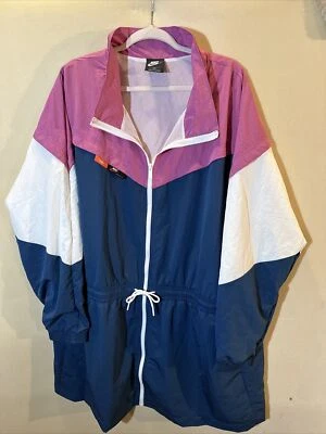 CHAQUETA DE CINTURA CON CORDÓN De Colección NIKE Ropa Deportiva Bloque de Color Azul Rosa Talla 2X Foto 1 de 4