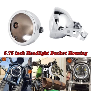 5.75" LED Headlight Bucket Housing For Honda Shadow VTX 600 750 1100 1300 1800 C - Foto 1 di 12