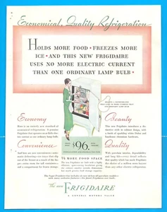1933 FRIGIDAIRE freezer refrigerator vintage PRINT AD low electric use - Picture 1 of 3