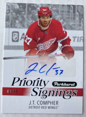 2025 UD Parkhurst Priority Signings J.T. COMPHER Autograph 03/75 Spring Expo - Image 1 of 2