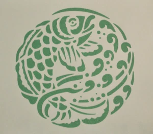 Mylar design stencil fish in a circle - Bild 1 von 1