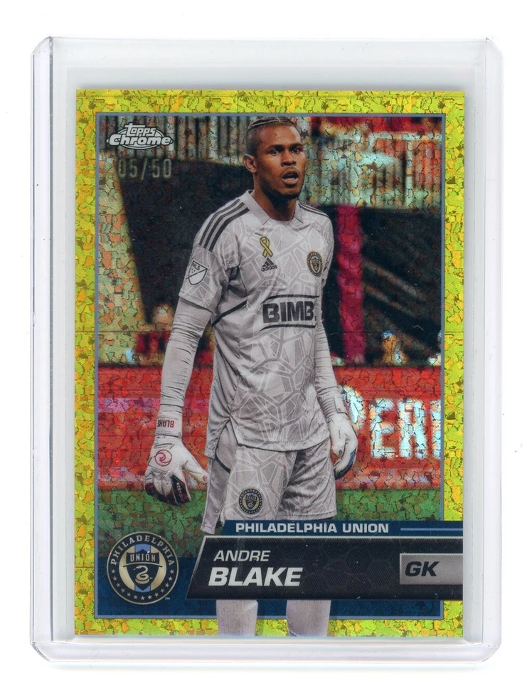 Andre Blake 2023 Topps Chrome MLS gold mini diamond refractor #'d 05/50 - Image 1 of 4