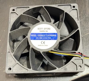 Scott Offord 7000RPM 12038 Miner Cooling Fan 12V 2.7A - Black (IL/RT6-16278-1... - Picture 1 of 2