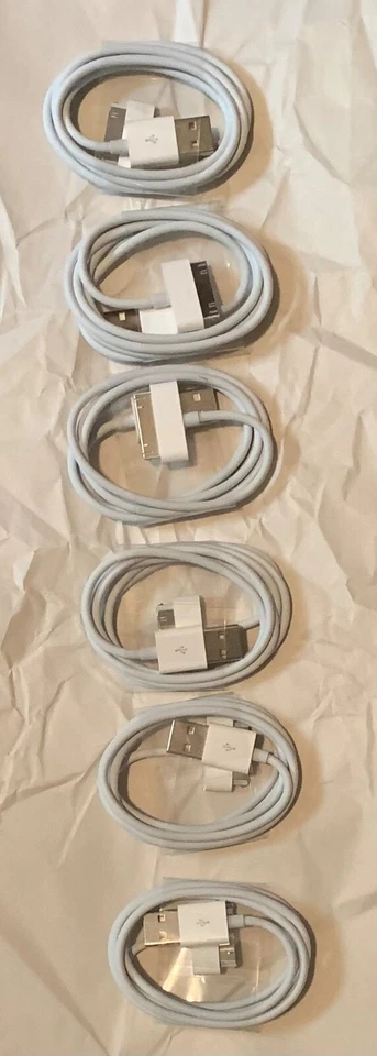 6 x USB Sync Data Charging Cable fits Apple iPhone 4 4S ipod 4G 4th iPad2 - Image 1 of 1
