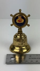 Vintage Cunard Queen Elizabeth 2 Schiff Souvenir mit dem Helm Metall Messing Glocke - Bild 1 von 5