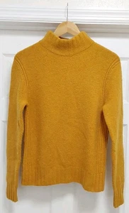 Point Sur Sweater Women's Small Mustard Mockneck Merino Wool Alpaca Blend Casual - Picture 1 of 8