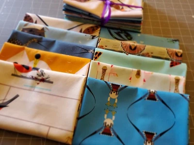 Charley Harper•10 Pc)Ford Times Birds Vol 1 &2 Fat Quarter Fabric Bundle!Organic - Image 1 of 4