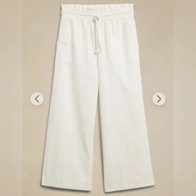 Banana Republic Hemp-Cotton Wide-Leg Paperbag Pant Quiet Luxury 2024 in White XL - Image 1 of 4