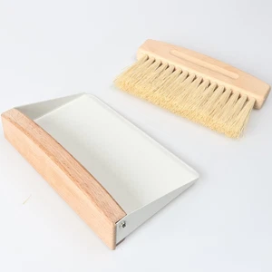 Mini Dustpan and Brush Set, Small Beechwood Broom and Dust Pan Set, Portable Cle - Picture 1 of 12