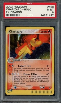 Pokemon Charizard Holo 2003 EX Dragon #100 PSA 9 Mint - Image 1 of 2