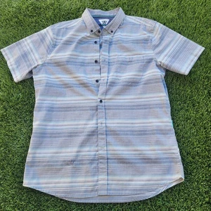 Vissla Herren Kurzarm Hemd Knopfleiste Größe L Hellblau Freizeit - Bild 1 von 11