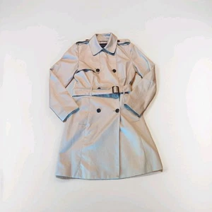 Banana Republic Trench Coat Womens Medium Tan Double Breasted Belted Classic - Picture 1 of 7