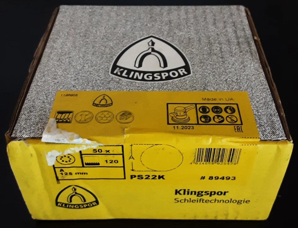 50 x Klingspor PS22K Schleifscheiben Schleifscheibe klett 125 mm Korn 120 GLS5