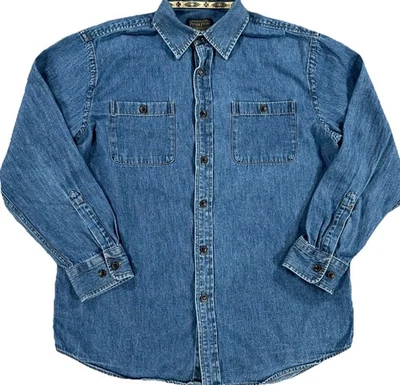 Pendleton XL Lana Mills Denim Camisa Abotonada Vaquero Occidental Tareas Camisa Azul Foto 1 de 4