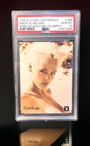 1995 Playboy Centerfold #1BN Brigitte Nielsen Gold Foil Celebrity PSA 10💎GEM MT - Picture 1 of 3