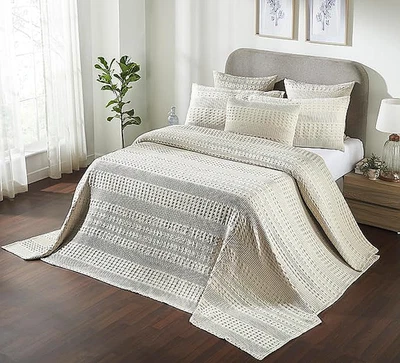Waffle Weave Natural Oversized King Blanket 120Lx120W VHC Brands - Image 1 of 4