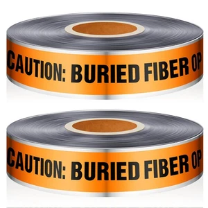 2 Rolls 2 Inch by 1000 Feet Detectable Safety Tape Underground Electrical Cau... - Picture 1 of 7
