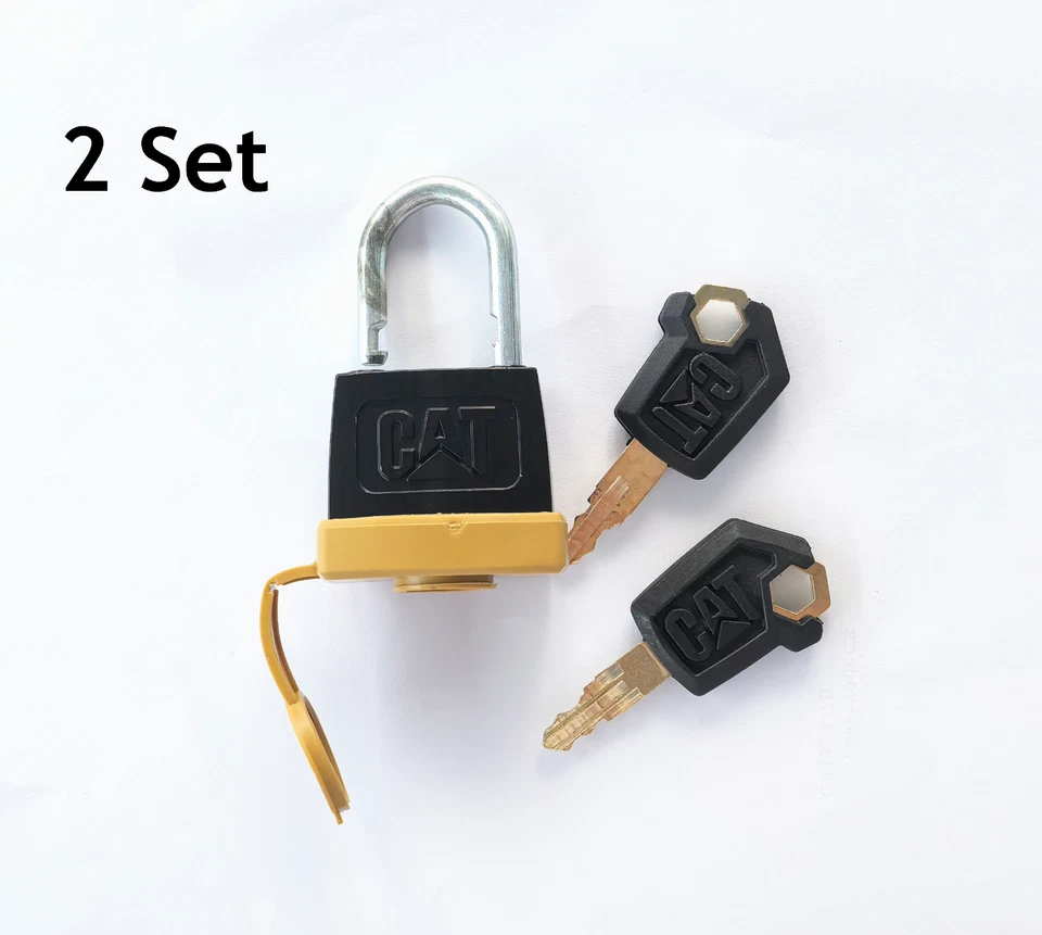2Set Padlock Pad Lock & 2 Keys for Caterpillar CAT 5P-8500 5P8501 246-2641 - Image 1 of 4