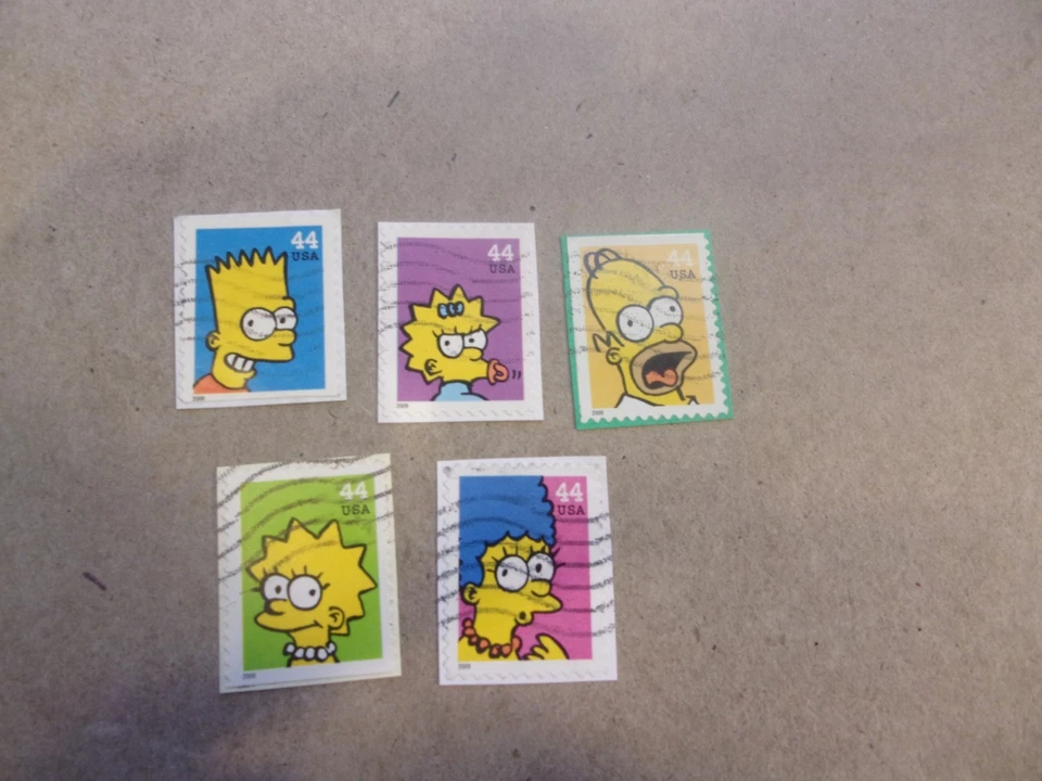 USA Used, 2009 Issue, Scott #4399-4403, 44 Cent The Simpsons, (Set of 5) - Image 1 of 1