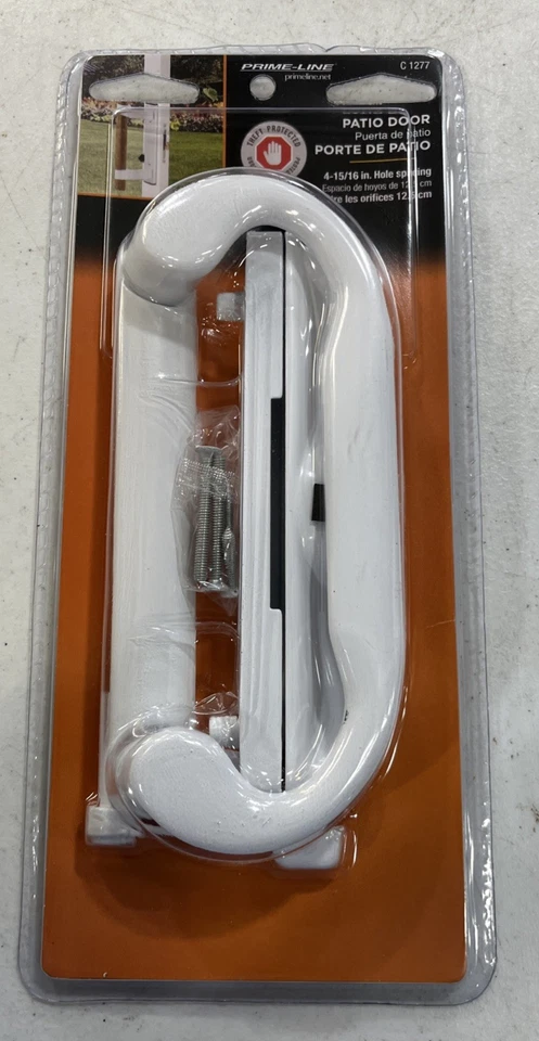 Prime-line C 1277 Sliding Patio Door Handle White Metal Made in USA