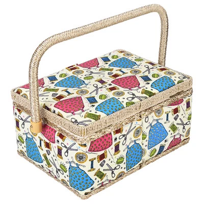 Herramienta de costura artesanal aguja hilo cesta caja de tela (hilo de aguja verde) Foto 1 de 4