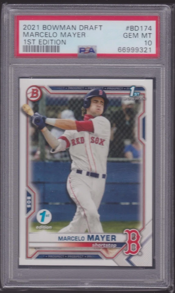 Marcelo Mayer | Bowman Draft 2021 1ª Edición RC Rookie | PSA 10 - Medias Rojas Foto 1 de 1