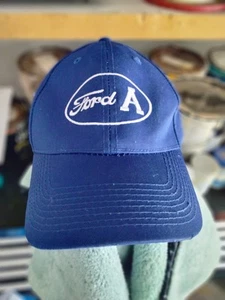 Vintage Ford A Logo Blue Hat Cap StrapBack Ford Patch - Picture 1 of 8