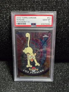 PSA 10 2000 Pokemon Game Topps Chrome Persian TV Rare GEM MINT Base Set #53 - Picture 1 of 6