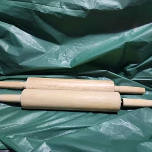 Set of 2 Wooden Rolling Pins Dough Roller Baking Kitchen Tool - Picture 1 of 1