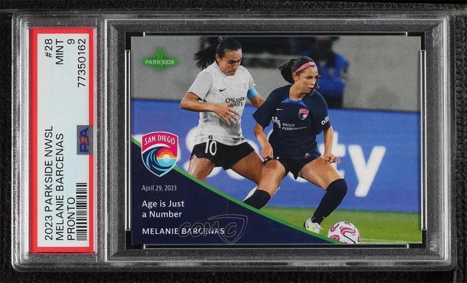 2023 Parkside NWSL Pronto /552 Melanie Barcenas #28 PSA 9 MINT Rookie RC - Image 1 of 2