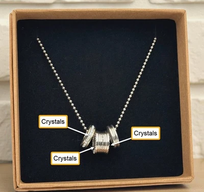 COACH 复古 Rondell 铺面水晶纯银短球链项链 HTF — 第 1/4 张图片