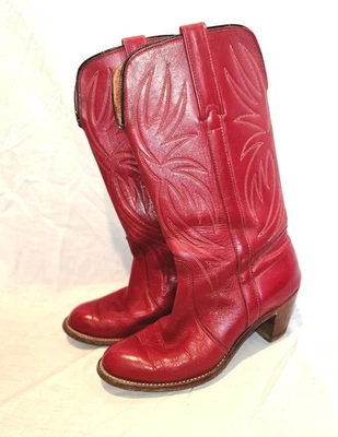 Botas vaqueras Miss Capezio estilo occidental ROJO BRILLANTE cuero de vaca 7,5 M usadas en excelente estado Foto 1 de 4